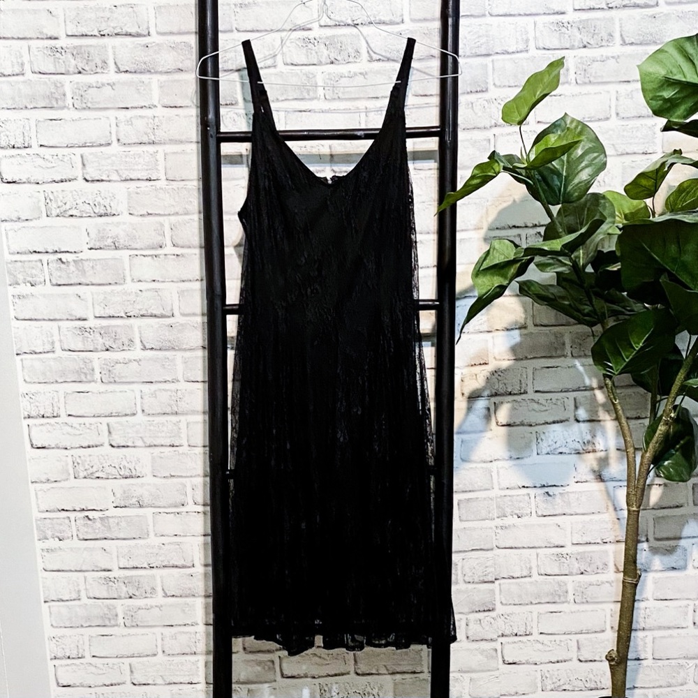 Lace Overlay Black Strap Dress Torrid
